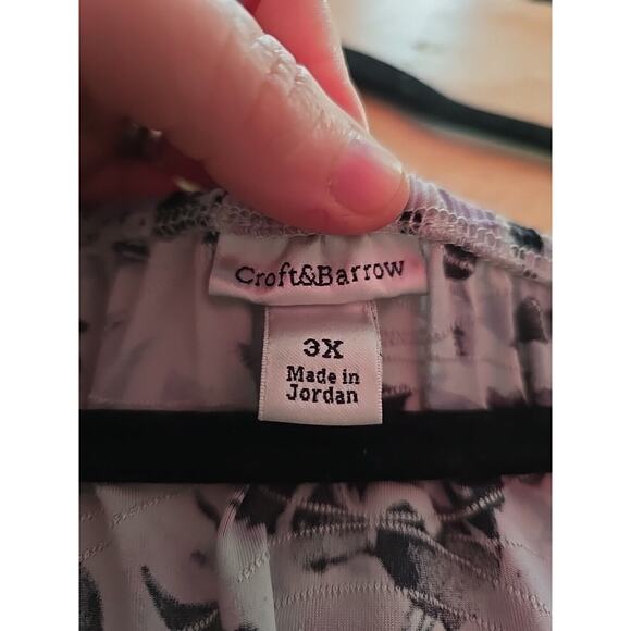 Croft & Barrow Gray Floral Artsy Textured Long Sleeve Boho Top Womans Size 3X - Picture 3 of 4